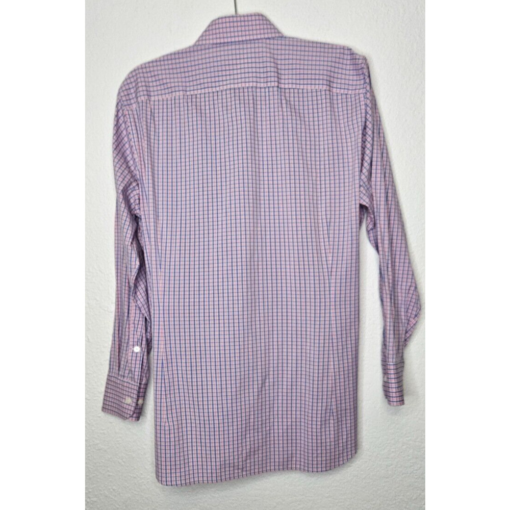 Bonobos Mens Button Down Shirt 16/33 Blue Pink Plaid Tailored Fit Stretch Casual - Picture 4 of 7